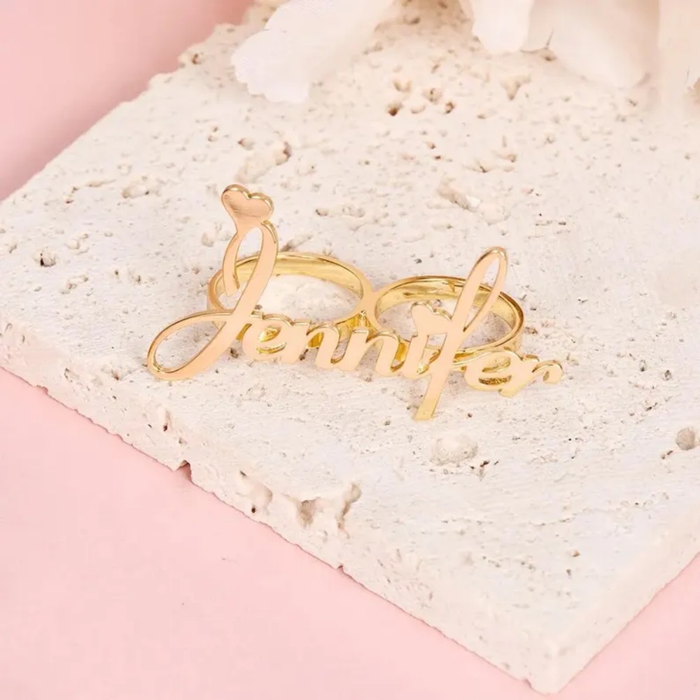 LeeChee Personalized Two Finge - đánh giá và giá Initial Ring Custom